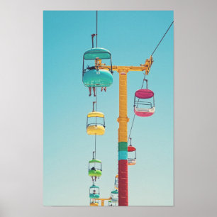 Gondolas Sky Gliders Santa Cruz Boardwalk Poster