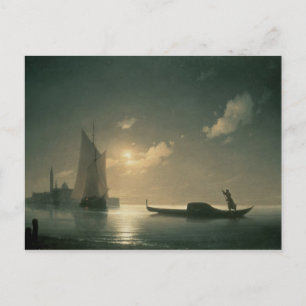 Gondolier at Sea by Night, 1843 Postcard