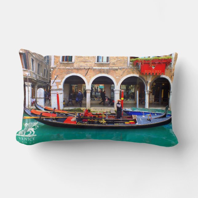 Gondolier in Cannaregio Lumbar Pillow (Front)
