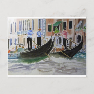 Gondoliers Italy Postcard