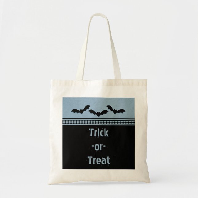 Gone Batty Halloween Bag, Light Blue Tote Bag (Front)