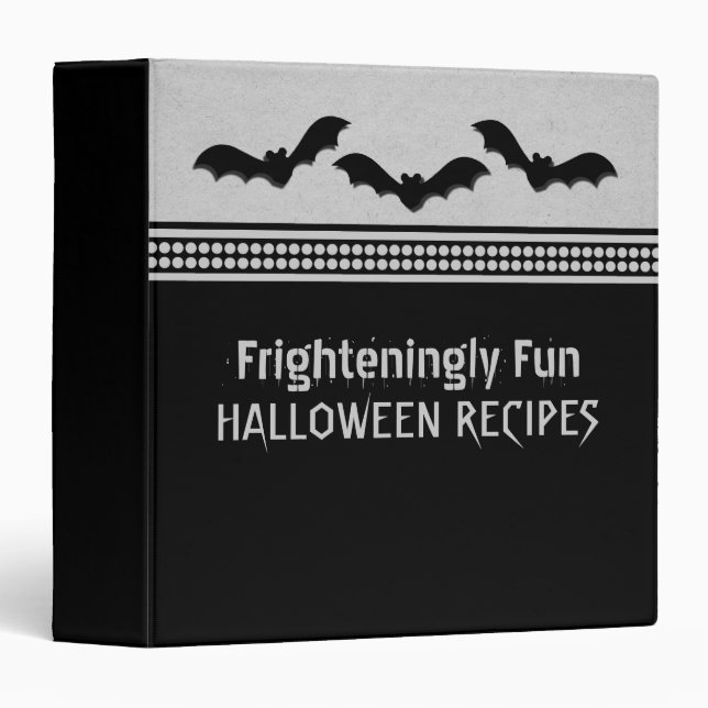 Gone Batty Halloween Binder (1.5 inch), Light Grey (Front/Spine)