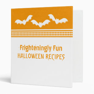 Gone Batty Halloween Binder (1 inch), White/Orange