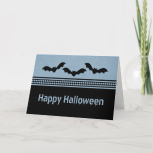 Gone Batty Halloween Card, Light Blue Card