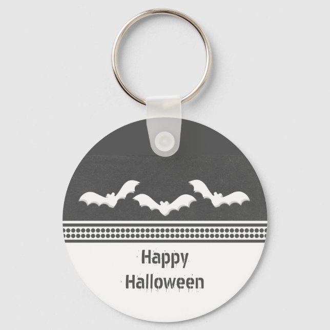 Gone Batty Halloween Keychain, Dark Grey Keychain (Front)