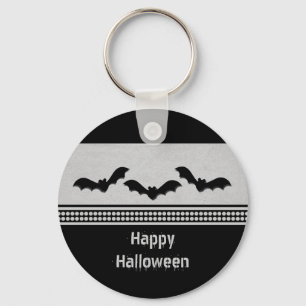 Gone Batty Halloween Keychain, Light Grey Keychain