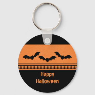 Gone Batty Halloween Keychain, Orange Keychain