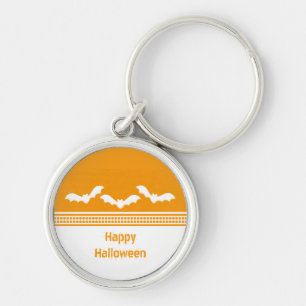 Gone Batty Premium Keychain, Orange & White Keychain
