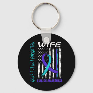 Gone But Not Forgotten Wife Suicide Awareness Flag Keychain