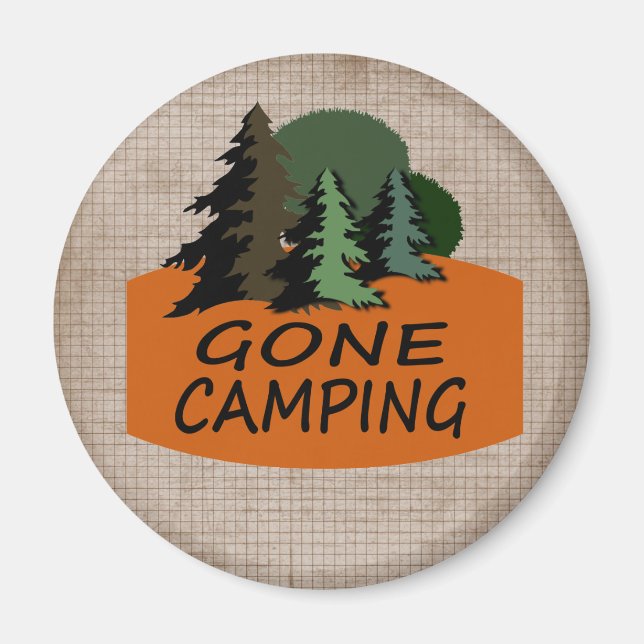 Gone Camping Camper Logo Magnet (Front)