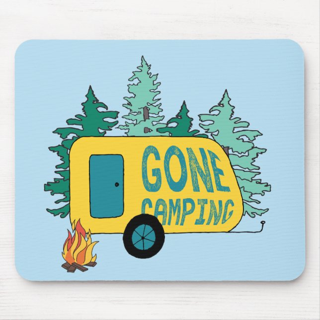 Gone Camping Summer Camp Clipart Happy Trails Camp Mouse Pad (Front)