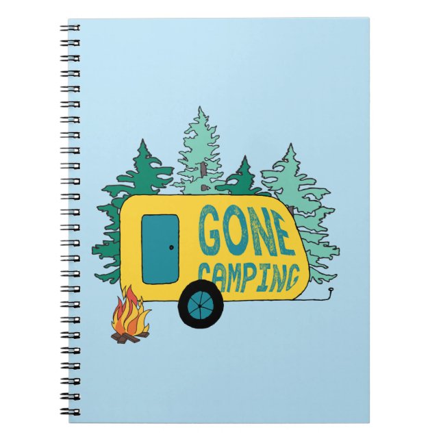 Gone Camping Summer Camp Clipart Happy Trails Camp Notebook (Front)