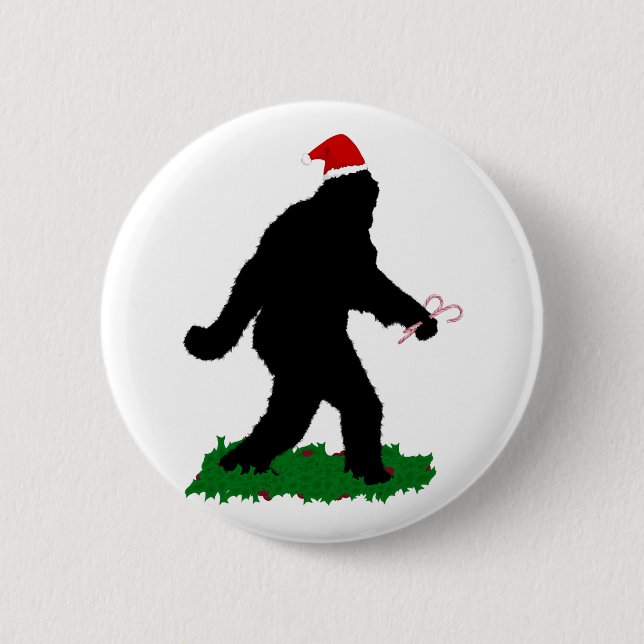 Gone Christmas , Gone Squatchin' 2 Inch Round Button (Front)