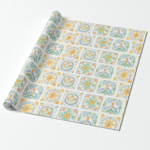 Gone Coastal Almalfi Tile Wrapping Paper