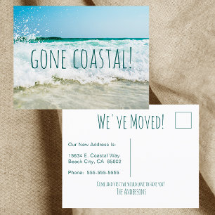 Gone Coastal New Home We've Moved Announcement Postcard