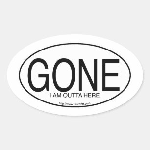 GONE Euro Style Oval Sticker