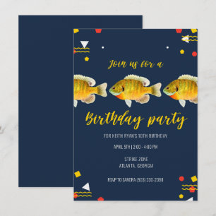 Gone Fishin' Boys Fishing Theme Brithday Party  Invitation