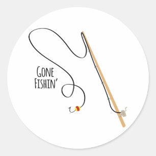 Gone Fishin Classic Round Sticker