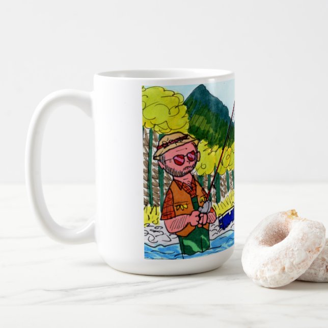 Gone Fishin’ - Donald Smithfield Mug 15oz (Avec donut)