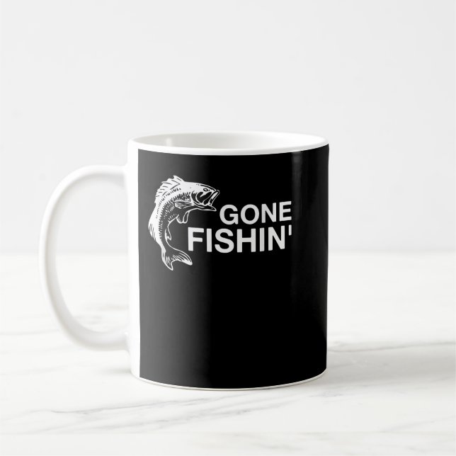 Gone Fishin' Funny Bass Fishing  Coffee Mug (Left)