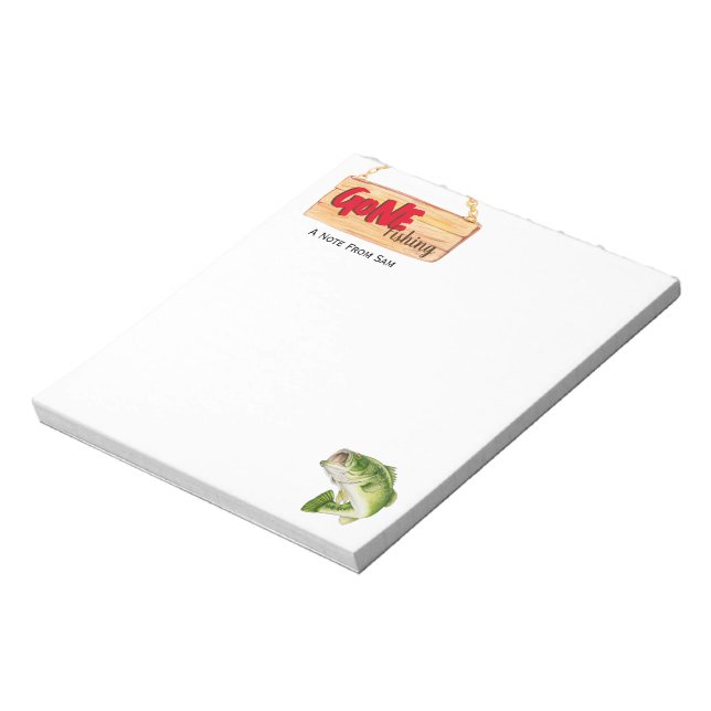 Gone Fishing 5.5" x 6" Notepad - 40 pages (Rotated)
