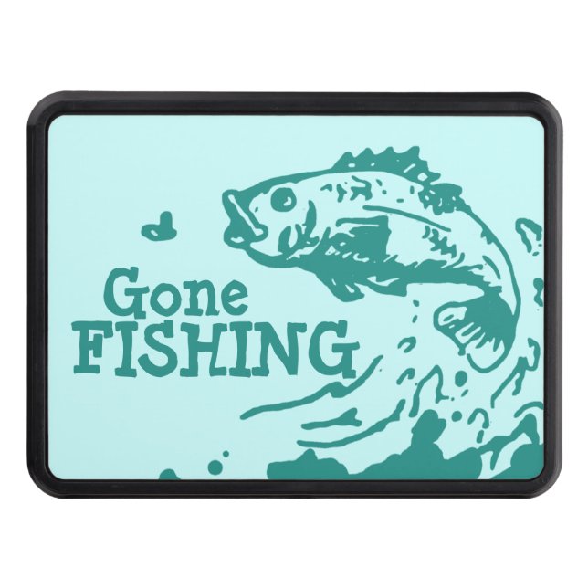 Gone fishing aqua hitch cover (Front)