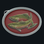 Gone Fishing Belt Buckle Coho Salmon Fish Buckles<br><div class="desc">Fishing Belt Buckle Wild Animals Fish Buckles Spirit Animals Belt Buckles Coho Salmon Fish Gifts for Men Women, Boys & Girls Fisherman's Belt Buckles Click "Customize" to Add Text, Choose Font, Custom Belt Buckle Colours BC Wildlife Salmon Conservation Accessories, Keepsakes Fishing Gifts BC Coho Salmon Art & Design by Canadian...</div>