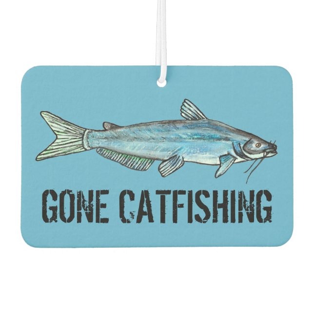 Gone Fishing Blue Catfish Air Freshener (Front)
