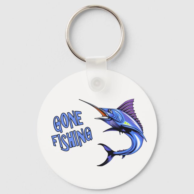 Gone Fishing Blue Marlin Keychain (Front)
