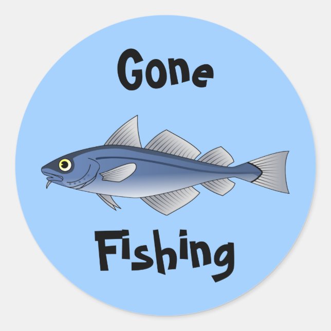 Gone Fishing Classic Round Sticker (Front)