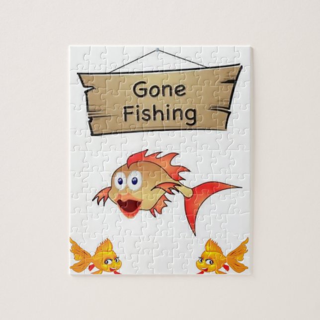 gone fishing colourful kids jigsaw puzzle everyone (Vertical)