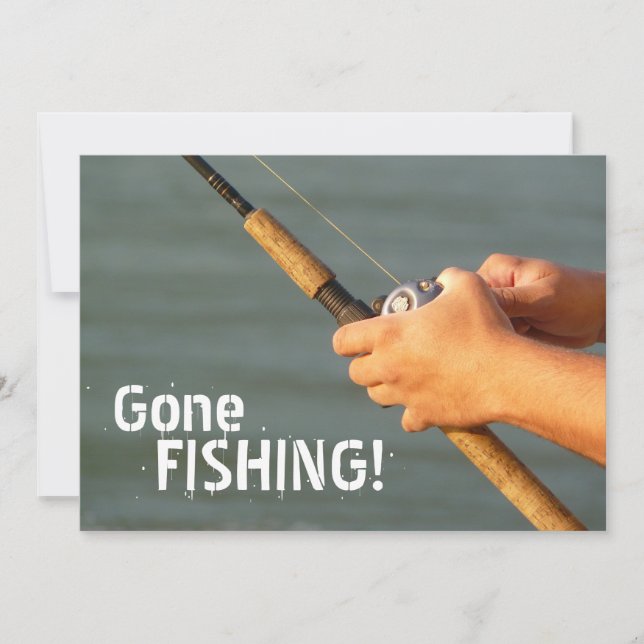 Gone Fishing! Company Fishing Trip Invitation (Front)