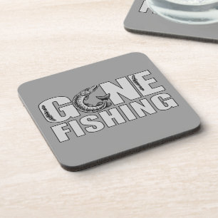 GONE FISHING custom coasters