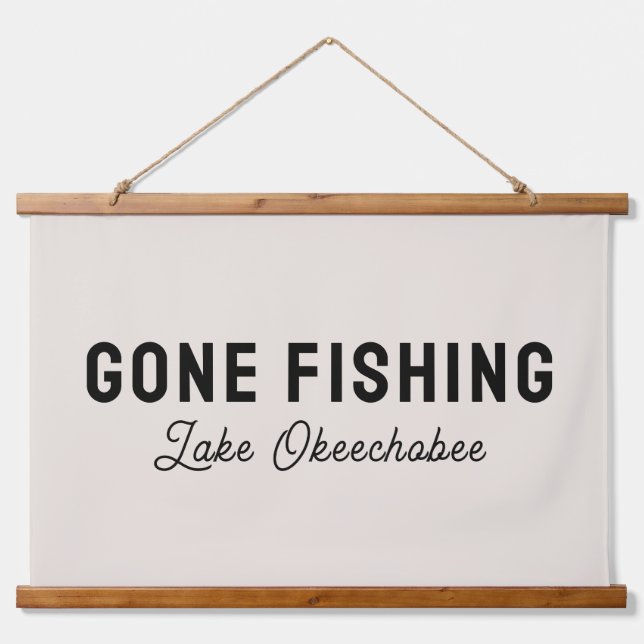Gone Fishing Custom Fishing Decor Gift Hanging Tapestry (Front)