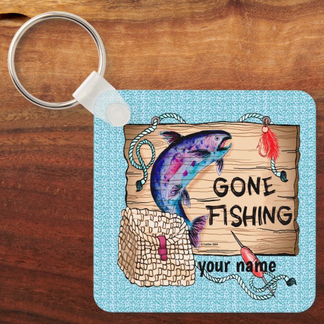 Gone Fishing custom  Keychain (Front)