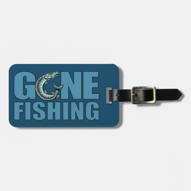 GONE FISHING custom luggage tag (Front Horizontal)