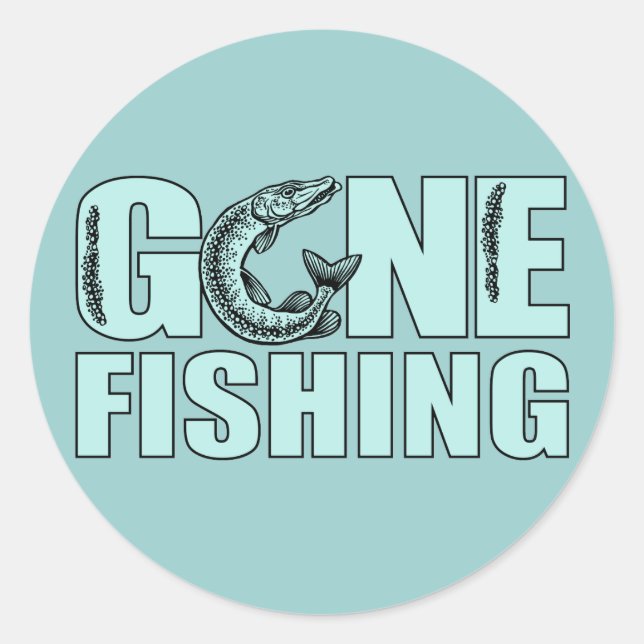 GONE FISHING custom stickers (Front)