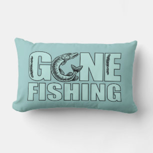 GONE FISHING custom throw pillow