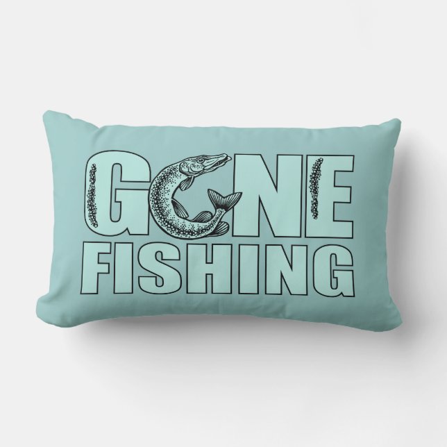 GONE FISHING custom throw pillow (Front)