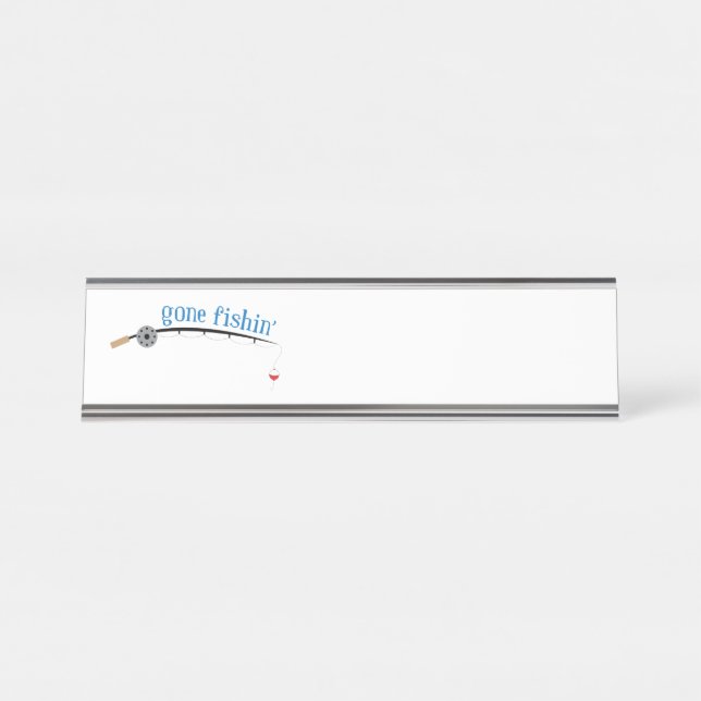 Gone Fishing Desk Name Plate (Front)
