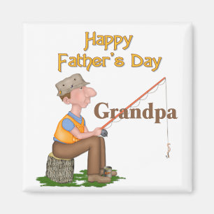 Gone Fishing Father's Day - Grandpa Magnet