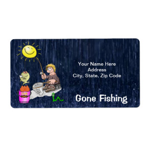 Gone Fishing Fish Fisherman Labels