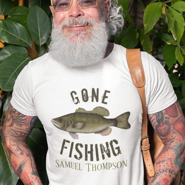 Gone Fishing Fisherman Personalized Cute For Him T-Shirt (Creator Uploaded)
