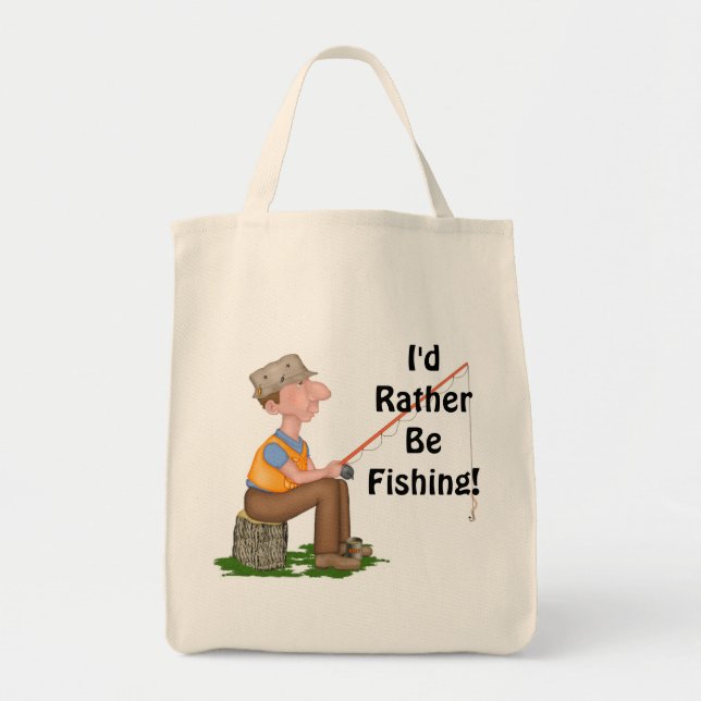 Gone Fishing Fisherman Tote Bag (Front)