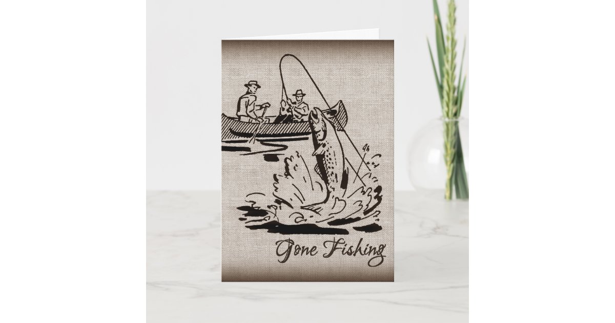 Gone Fishing Happy Birthday Card for Fisherman