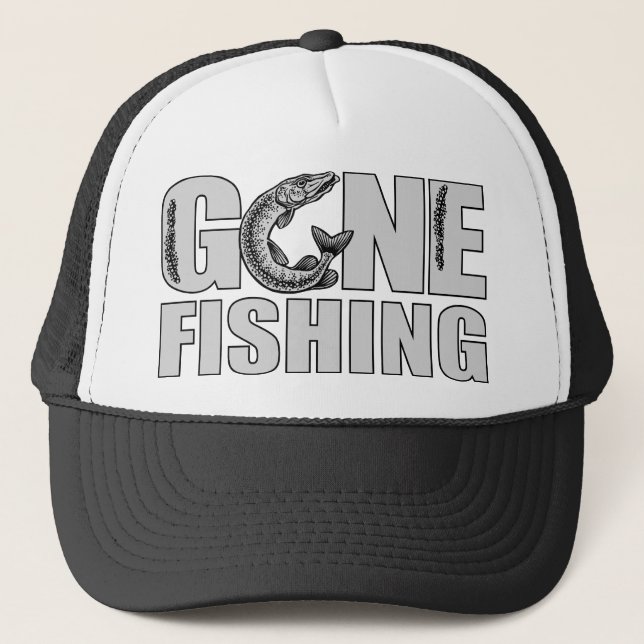 GONE FISHING hat - choose colour (Front)
