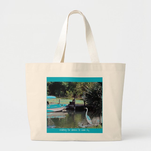 gone fishing! large tote bag (Front)