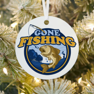 Gone Fishing Metal Ornament