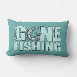 GONE FISHING personnalisé couleur lancer oreiller