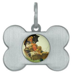 Gone Fishing Pet Name Tag